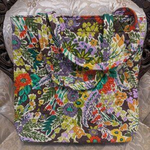 Vera Bradley Women's Cotton Large North South Tote Bag Evening Garden